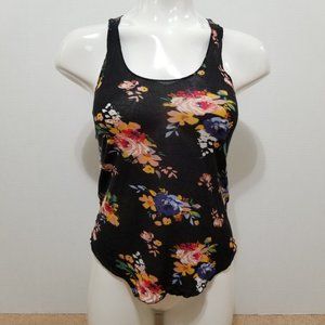 Mudd top XS floral rose print sleeveless slub knit tank rayon summer